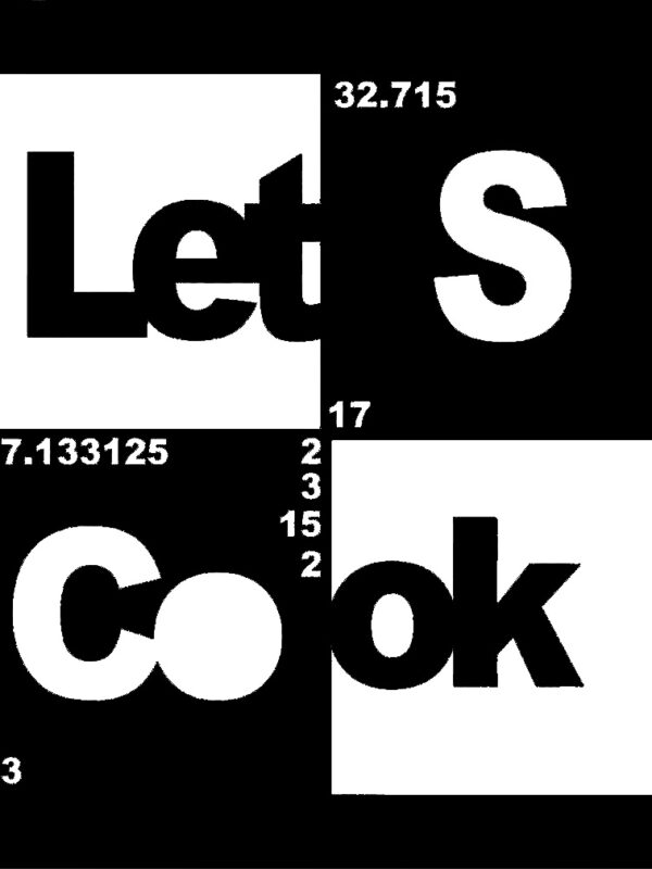 SSDECO.es | Cuadro Decorativo Let's Cook - Arte en Madera Negro con Fondo Blanco, 41x30 cm - Decoración Moderna para Salón, Comedor y Cocina